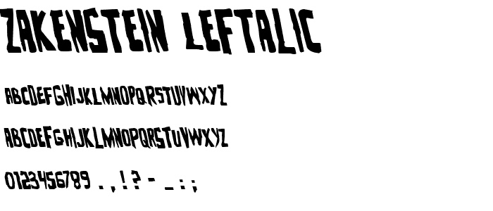 Zakenstein Leftalic font